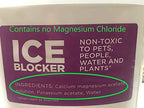 Chloride Free Liquid Ice Blocker: Safe for Pets, Plants and The Environment. Easy to use and Store, cuts cleanup time by eliminating ice Removal. One Gallon Replaces 120 pounds of ice melt.