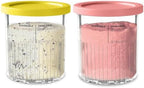 vione Replacement for Ninja Creami Deluxe Pints and Lids – 2 pack, 24 oz. Pint Containers Compatible with NC501, NC500 Series – BPA Free, Dishwasher Safe, Assorted Colors