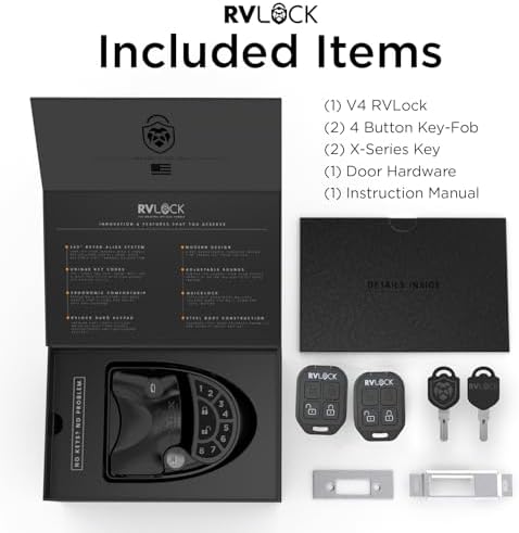 RVLOCK V4 RV Door Lock Keyless Entry Keypad, Durable Camper Door Latch, and Premium RV Lock Replacement with Patented Security Technology