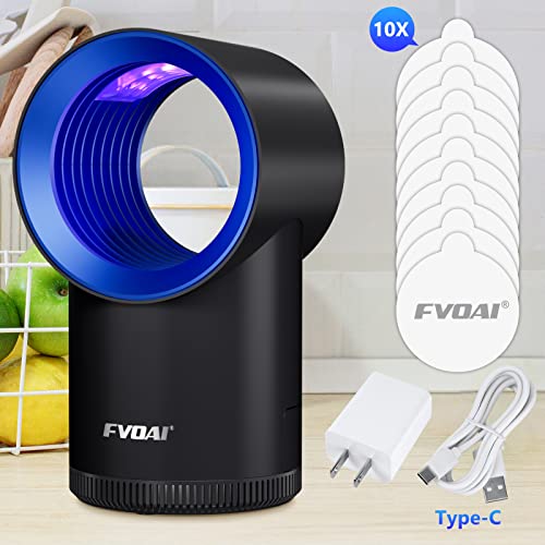 FVOAI Fly Trap Indoor for Home, H3 Fruit Fly Traps for Indoors Insect Trap with Suction, Time Setting, Bug Light & 10 Pcs Sticky Glue Boards (Blue)
