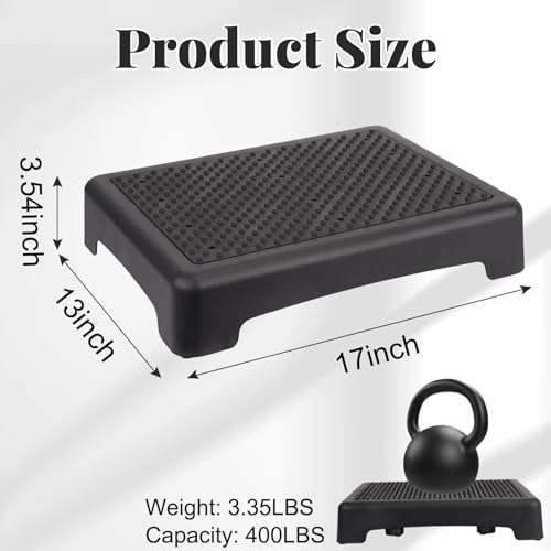 RayLove Mobility One Step Stool for Adults & Seniors, Non-Slip Bathroom Step Stool, Indoor/Outdoor Portable Stair Assist, Platform Step for Office, Kitchen, Cars and Bedroom, 400lbs Capacity, Black