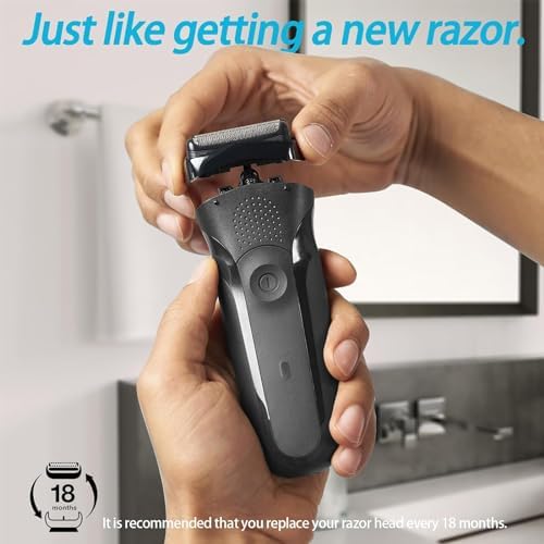 21B S3 Wet and Dry Replacement Head for Braun All Series 3 Electric Shavers 3040s 300s 310s 3080s Models, Compatible with Braun Shaver Part 21B, for 21b Foil & Cutters Razor Accessories.