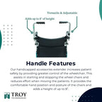 Push Wheelchair Handle Extender (300lbs Weight Capacity), Universal Wheelchair Accessories for Adults – Extendable Handle for Strollers – Adjustable Extender for Adults