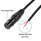 MEIRIYFA XLR Cable Microphone Cable 3pin XLR Pigtail Bare Wire Open End Gold Plated XLR Connector Speaker Cord Replacement Audio Cable for DJ/PA Amplifier Subwoofer-2M (XLR Female)