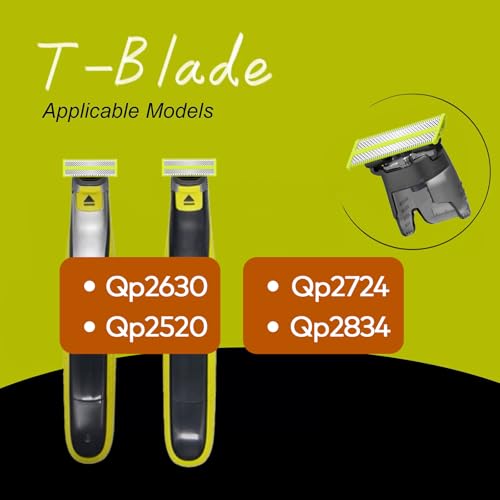 4-Pack replacement blades with 3 Guide Combs,Compatible with Norelco One blades Suitable spare blades QP14xx、QP25xx、QP26xx、QP27xx、QP28xx