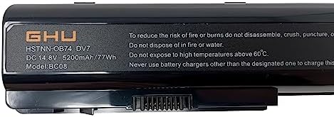 GHU New Battery 77 WH Replacement for 480385-001 486766-001 HSTNN-DB75 HSTNN-IB75 HSTNN-OB75 464059-142 Compatible with HP Battery Part # 464058-251 464059-121 464059-141 516355-001 516916-001 GA08