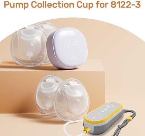 NCVI Hands-Free Breast Pump Collection Cups for 8122-3/8123/8787/8786, Wearable Breast Pump Cup for Leaking Milk, Original Breast Pump Replacement Accessoy, 5 oz/150ml