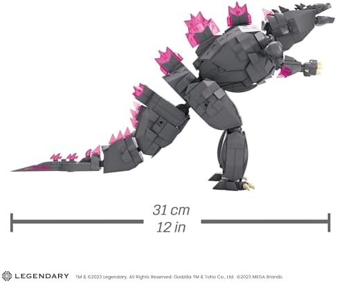 MEGA Godzilla x Kong The New Empire Building Set Action Figure Godzilla with 543 Pieces and Accessories, 8 Inches Tall, for Adult Collectors