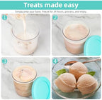 Creami Pint Containers for Ninja - 4 Pack Ninja Creami Pints and Lids,16oz Creamy Smoothie Containers Compatible with NC299AM & C300s Series, Ice Cream Maker Machine Accessories