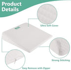 Big Hippo Wedge Pillow Memory Foam Cushion，Wedge Pillow for Sleeping and Acid Reflux, Leg, Neck Pain, Snoring, Removable Washable Cover (White 24"x22"x7.5")