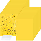 500 Pcs Double Sided Sticky Traps for Flying Plant Insect Like White Flies Aphids 6 x 8 Inch Sticky Gnat Traps Killer Fruit Fly Traps for Indoor Outdoor Including Twist Ties, Yellow