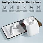 Wireless Charging case for AirPods 1st & 2nd, Air Pods 1/2 Generation Charger Case Replacement with Bluetooth Pairing Sync Button, 450 Mah Built-in Battery (No Earbuds)