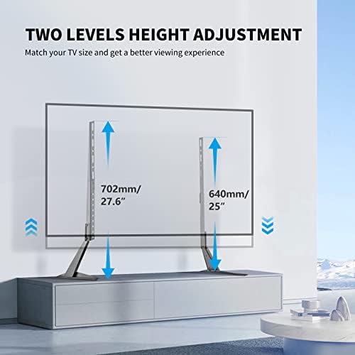 Suptek Universal TV Stand Table Top Replacement TV Legs for 22-65 inches LCD Flat&Curved Screen TV, Max VESA up to 800x400mm Support 110lbs