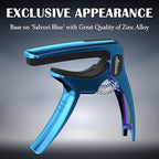 Exclusive Gradient 'Blue-Plated' Heavy-Duty Guitar Capo for Acoustic/Electric Guitar with 4 Picks, Guitar Clip/Guitar Clamp/Guitar Accessories for Classical Guitar, Ukulele, Mandolin and Banjo