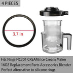 5 Pcs Blender Gasket Replacement Rubber Ring Seal Rings Gaskets Part Compatible with Ninja NC301 CREAMi Ice Cream Maker 16OZ Replacement Parts Accessories Blender