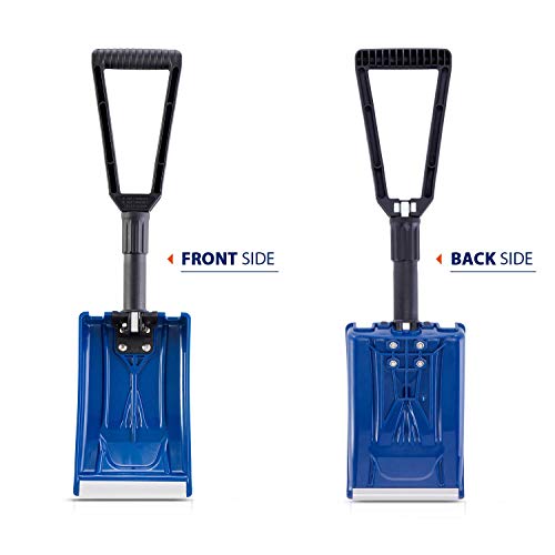 ORIENTOOLS Collapsible Snow Shovel with D-Grip Handle and Durable Aluminum Edge Blade, an Ideal Accessory for Your Car, Truck, Recreational Vehicle, etc. (Blade 6")