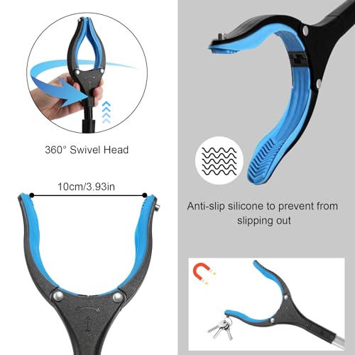 Housolution Reacher Grabber Tool, 43" Extra Long Grabbers for Elderly, Lightweight Handy Trash Claw Grabber with Magnets, Reaching Assist Tool for Trash Pick Up, Arm Extension, Litter Picker (Blue)