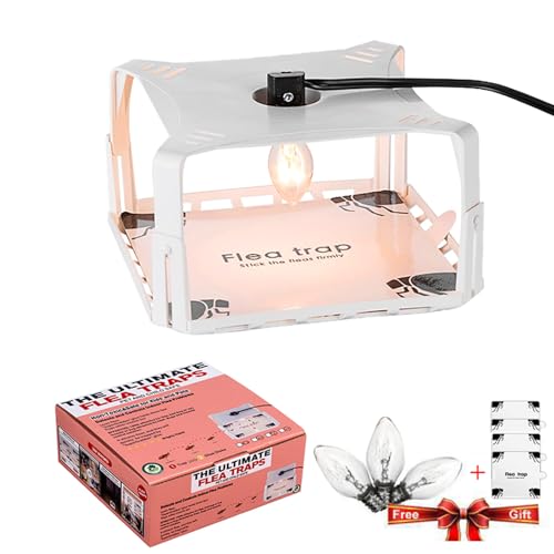 Flea Traps for Inside Your Home with Light 2 Packs, Flea Light Trap for Indoor Bed Bug, Insect Killer Pest Control Sticky Natural Trapper
