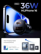 LISEN 54W Car Phone Charger USB C, Cigarette Lighter Adapter, Car Accessories for iPhone, USB C Car Charger Adapter USBC Type C 12v, Fit for iPhone 16E 16 15 14 13 12 Samsung S25 Google iPad Android