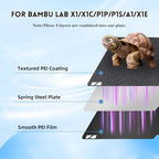 Ideaformer Double Sided Black PEI Build Plate for Bambu Lab X1/X1C/X1E/P1P/P1S/A1,Flexible Smooth Textured PEI Spring Steel Plate 257x257mm for Bambu 3D Printers