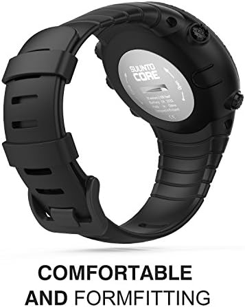 MoKo Suunto Core Watch Band, Classic Replacement Soft Wrist Band Strap with Metal Clasp for Suunto Core Smart Watch, Fits 5.51"-9.06" (140mm-230mm) Wrist, All Black