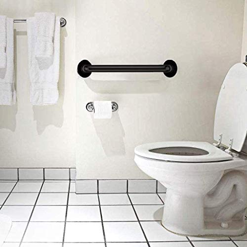 2 Pack 24 Inch Black Shower Grab Bars, ZUEXT Stainless Steel Bathroom Wall Grab Bar Handle, Shower Balance Bar, Safety Hand Rail Support,Handicap Elderly Senior Assist Bath Grab Handle(1.25" Diameter)
