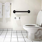 2 Pack 24 Inch Black Shower Grab Bars, ZUEXT Stainless Steel Bathroom Wall Grab Bar Handle, Shower Balance Bar, Safety Hand Rail Support,Handicap Elderly Senior Assist Bath Grab Handle(1.25" Diameter)