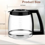 12-Cup Glass Carafe Replacement for Cuisinart Coffee Maker Models DCC-1200, DCC-1100BK, DCC-2650, CHW-12, CHW-12P1, DGB-550BK, DGB-550BK1, DGB-625BC, DGB-700BC, and SS-12 | Part# DCC-1200PRC