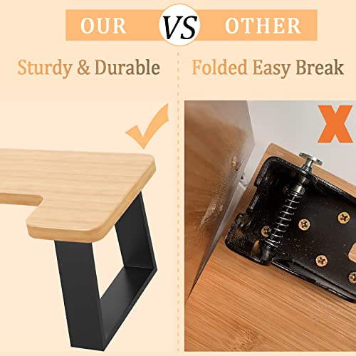 VOTZAAQ Toilet Stool- 7.8'' Upgraded Wooden with Metal Poop Stool, Black Toilet Stool Squat Adult with Non-Slip Pads, Suitable for Everyone