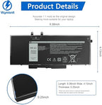 68Wh 3HWPP Laptop Battery Replacement for Dell Latitude 5510 5410 5501 5401 5511 5411 Precision 3541 3551 Inspiron 7706 2n1 Inspiron 17 7500 7506 2-in-1 Black Edition 03HWPP 10X1J N2NLL 1VY7F 451-BCMN