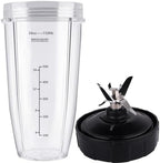 Blender Replacement Parts for Ninja, 24oz Cup with Extractor Blade, for Nutri Ninja Auto iQ BN801 BL480 BL640 BL642 NN100 BL2012 (2 Pack)