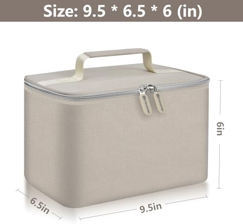Digital Hand Mixer Carrying Bag for KitchenAid 5/6/ 7/9 Ultra Power Speed Hand Mixers, Portable Travel Storage Case Bag with Handle for Kitchen Aid Mixer Accessories (Box Only) (Beige)