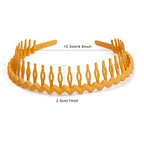 WOVOWOVO Plastic Headbands for Women Teen Girls Men, 10 Packs Thin Headband with Teeth Non Slip, Spring Hot Summer Bright Pink Green Hairband Hair Accessories