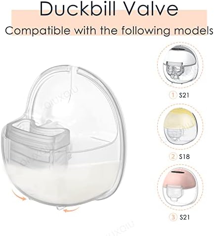 QIUXQIU Wearable Breast Pump Accessories Milk Collector Cup,Including Valve & Silicone Diaphragm & 24mm Flange Silicone Shield Kit BPA-Free QIUXQIU Pump S18/S21 Parts Replace - 180ml (27mm)