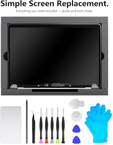 YUSE A2337 Screen Replacement 13.3” for MacBook Air 2020 Year M1 Retina, EMC 3598 MGN63 MGN93 MGND3 MGN73 MGNA3 MGNE3 A Full LED LCD Display Assembly 2560x1600 (Space Grey)