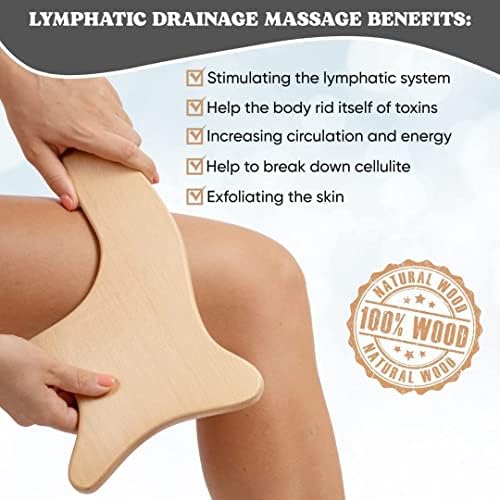 Lymphatic Drainage Paddle Wood & Dry Skin Brush are The only Two Items You Need for an Healthier Lymphatic Drainage System. Anti Cellulite Tools Lymphatic Drainage Tool with Body Brush