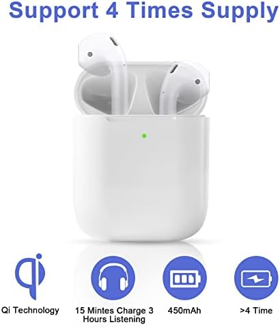 Charging Case Compatible with Airpods 1st & 2nd Generation, Airpods1st & 2nd Wireless Charger Case Replacement with Sync Button and Built-in 450 mAH Battery (No Earbuds Include)