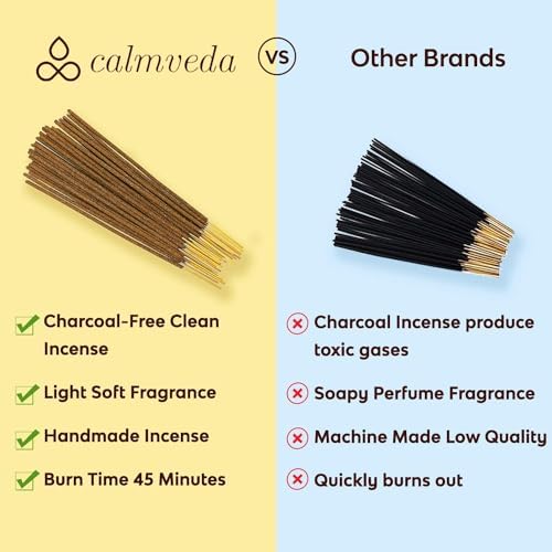 Calmveda Balsam Cedar Incense Sticks - (80 Scented Sticks) Charcoal Free, Made from Upcycled Flowers | Like Freshly Cut Christmas Tree Incense Sticks, Cypress Woodsy & Moss Notes | for Holiday Cheers