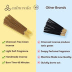 Calmveda Balsam Cedar Incense Sticks - (80 Scented Sticks) Charcoal Free, Made from Upcycled Flowers | Like Freshly Cut Christmas Tree Incense Sticks, Cypress Woodsy & Moss Notes | for Holiday Cheers
