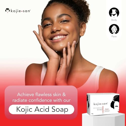 Kojie San Skin Soap - Original Kojic Acid Soap that Reduces Dark Spots, Hyperpigmentation, & Scars with Coconut & Tea Tree Oil – 65g x 6 Bars