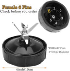 6-Fins Female Ninja Blender Blade Replacement parts Compatible with BL450 BL480 BL480D BL482 BL456, Ninja Blender Replacement Parts Ninja Bottom 6 Fins Female Blade (4 Inch Female Fins ONLY)