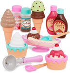 Battat- Play Circle- Toy Food – Ice Cream Set – Kitchen Accessories For Kids- Pretend Play- Sweet Treats Ice Cream Parlour- 3 years + (21 Pcs)
