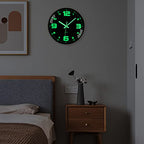 Warminn 12 Inch Glow in the Dark Wall Clock, Silent Non-Ticking, Battery Operated, Easy to Read, Ideal for Elderly or Visually Restricted