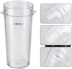5-piece Ninja Blender Cups Replacement Single Serve 16oz Cups with Sip & Seal Lids, 6 Fins Extractor Blade Compatible with Nurti Ninja Blenders Pro BL660 BL663 BL663CO BL665Q BL740 BL770