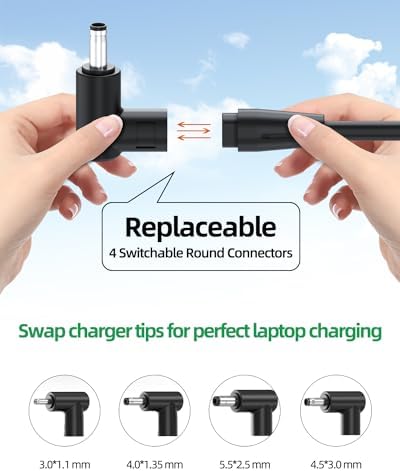 Charger for Asus Laptop Computer (Certified by UL), Vivobook, Zenbook, Chromebook Notebook Replacement, Round Connector, 65W, 45W, 33W