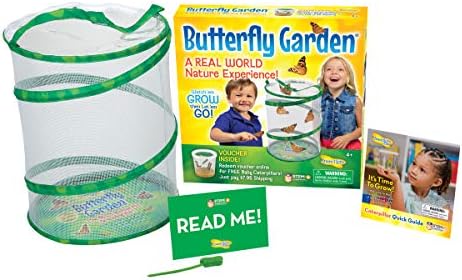 Insect Lore Butterfly Garden Kit, Painted Lady Butterfly Kit with Voucher for Live Caterpillars, Butterfly Habitat, STEM Journal & More