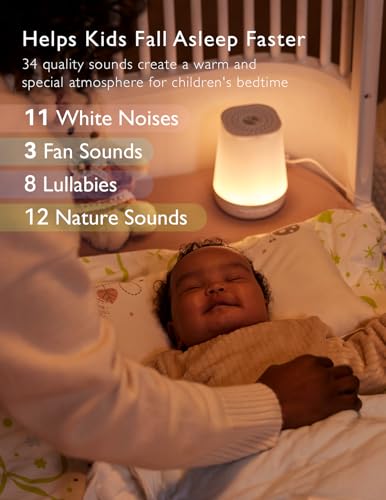 Baby Sound Machine, Momcozy White Noise Machine for Baby Sleeping with Night Light, Toddler Sleep Trainer 34 Soothing Sleep Sounds, Timer, App Remote Control, Personal Sleep Routine Alarm Clock(Blue)