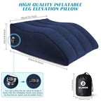 Wedge Pillow for Sleeping - Inflatable Leg Elevation Pillow for Swelling,Circulation,Leg & Back Pain Relief,Leg Support Pillow,Leg Wedge Pillows for After Aurgery,Hip,Foot,Ankle Recovery (Blue)
