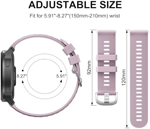 Meliya for Garmin Forerunner 245 / Forerunner 645 / Forerunner 165 / Forerunner 158 / Forerunner 55 Watch Band Women Men, 20mm Soft Silicone Replacement Strap for Garmin Forerunner 245/645 Music SmartWatch