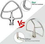 Stainless Steel Flat Beater for KitchenAid Mixer, Paddle Attachment for Tilt-Head Stand Mixer Fits 4.5-5 QT Mixing Bowl, Beater Replacement, Dishwasher Safe by GVODE